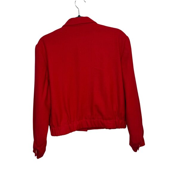 Bill Blass Blassport Womens Red Wool Blazer Jacket Made In Russia Sz 10 Cropped - Picture 2 of 10